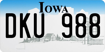 IA license plate DKU988