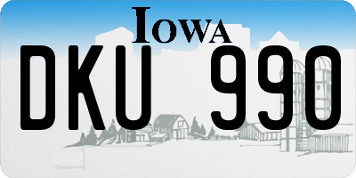 IA license plate DKU990