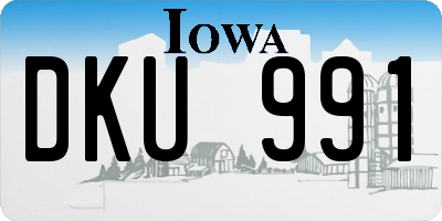 IA license plate DKU991