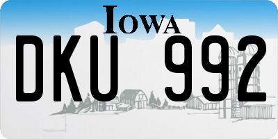 IA license plate DKU992