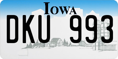 IA license plate DKU993