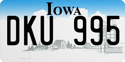 IA license plate DKU995
