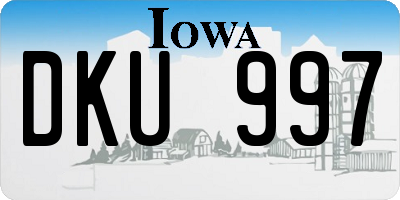 IA license plate DKU997