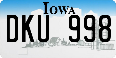 IA license plate DKU998