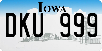 IA license plate DKU999