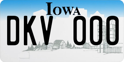 IA license plate DKV000