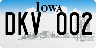 IA license plate DKV002