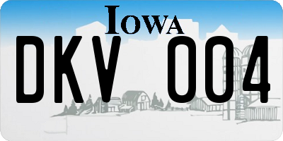 IA license plate DKV004
