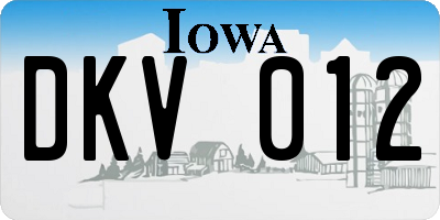 IA license plate DKV012