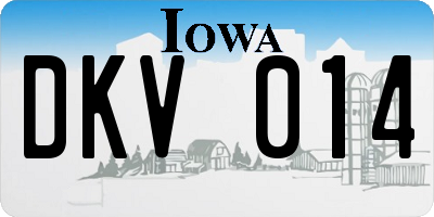 IA license plate DKV014