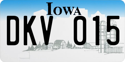 IA license plate DKV015