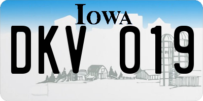 IA license plate DKV019