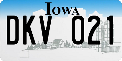 IA license plate DKV021
