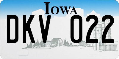 IA license plate DKV022