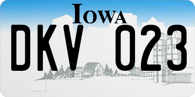 IA license plate DKV023