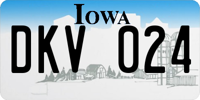 IA license plate DKV024