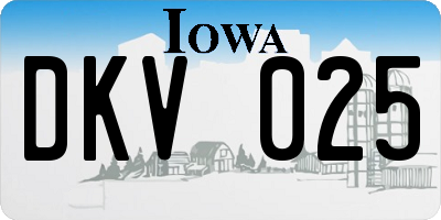 IA license plate DKV025