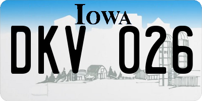 IA license plate DKV026