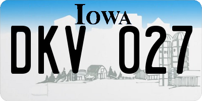 IA license plate DKV027