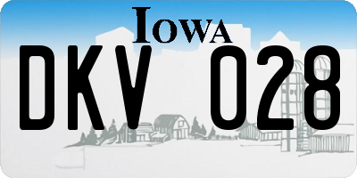 IA license plate DKV028
