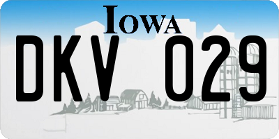 IA license plate DKV029
