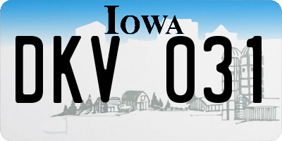 IA license plate DKV031