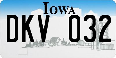 IA license plate DKV032