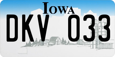 IA license plate DKV033