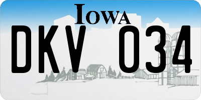 IA license plate DKV034