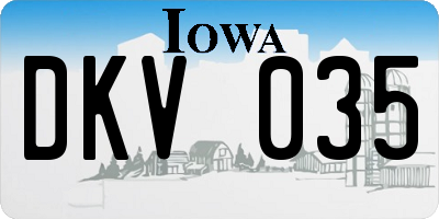 IA license plate DKV035