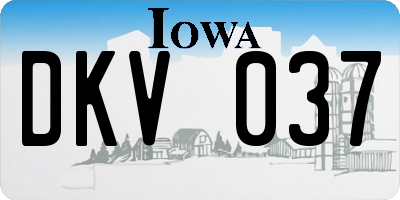 IA license plate DKV037