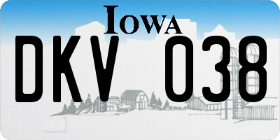 IA license plate DKV038