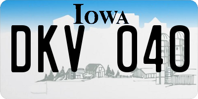 IA license plate DKV040