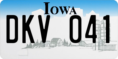 IA license plate DKV041