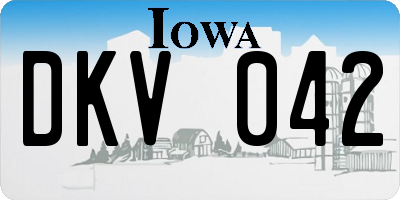 IA license plate DKV042