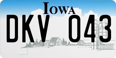 IA license plate DKV043