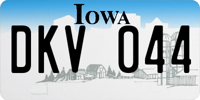 IA license plate DKV044