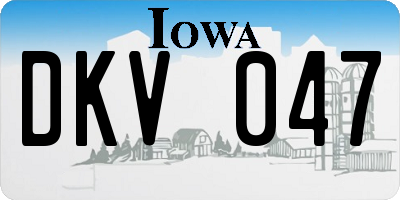 IA license plate DKV047