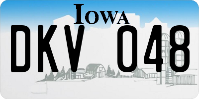 IA license plate DKV048