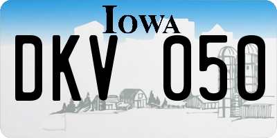IA license plate DKV050