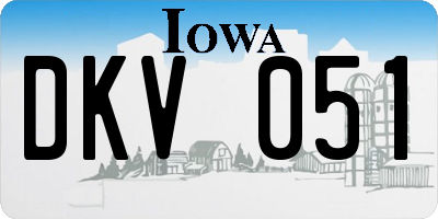 IA license plate DKV051