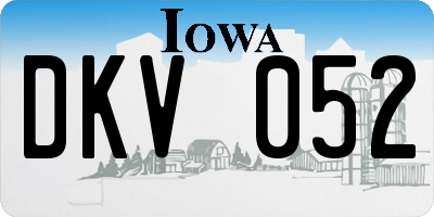 IA license plate DKV052