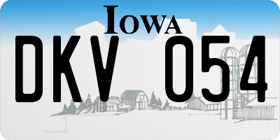 IA license plate DKV054