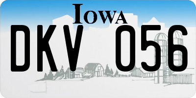 IA license plate DKV056
