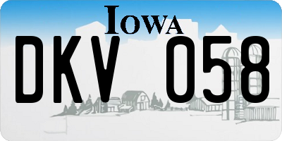 IA license plate DKV058