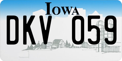 IA license plate DKV059
