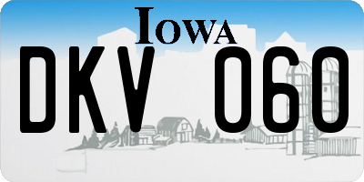 IA license plate DKV060