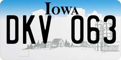 IA license plate DKV063