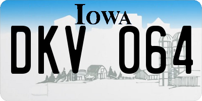 IA license plate DKV064