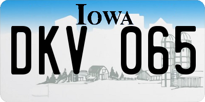 IA license plate DKV065